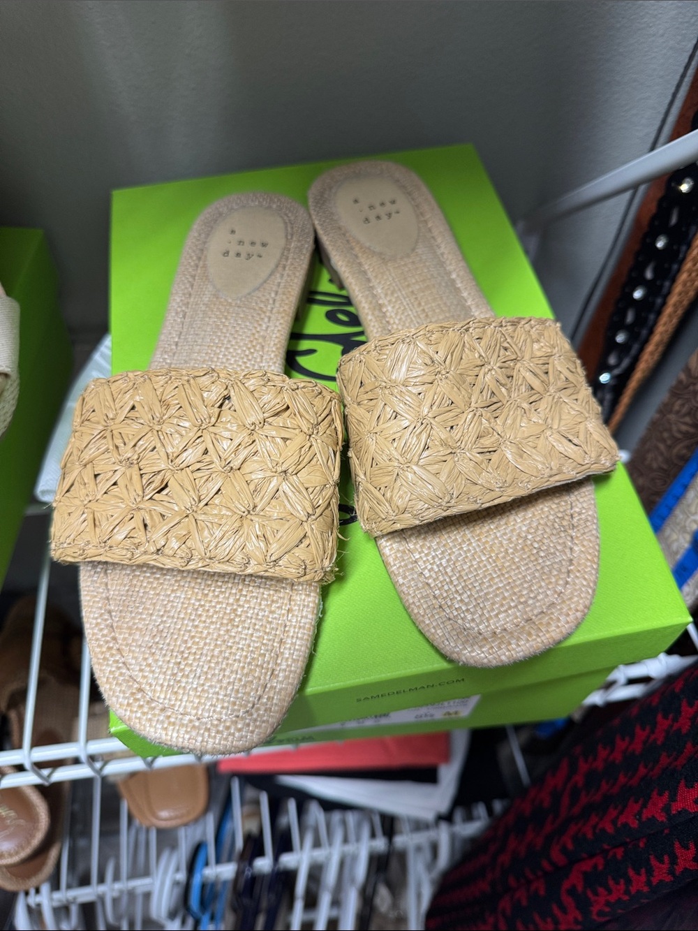 a new day Woven Slide Sandals in Tan